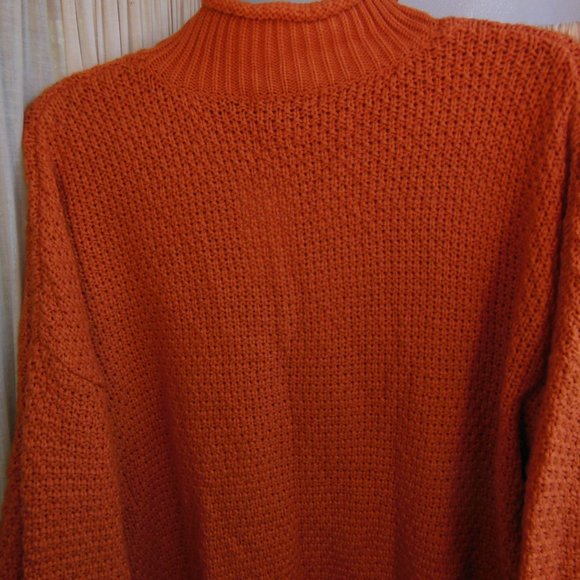 NWT ZESICA Pumpkin, Persimmon, Orange Sweater woman/ unisex XL Chunky fit. - Picture 9 of 9